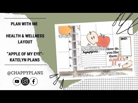 PLAN WITH ME :: HEALTH\WELLNESS INSERTS :: “APPLE OF MY EYE”- @Katelyn Plans