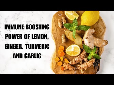 HEALTH BENEFITS of Lemon, Ginger, Turmeric, and Garlic.