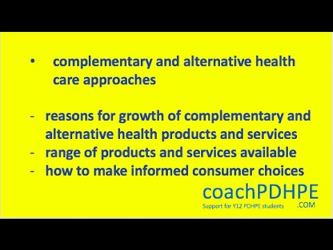 HSC PDHPE Core 1 – Complementary and Alternative Health Care