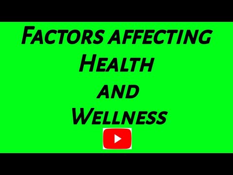 Factors Affecting Health and Wellness || Determinants of Health and Wellness